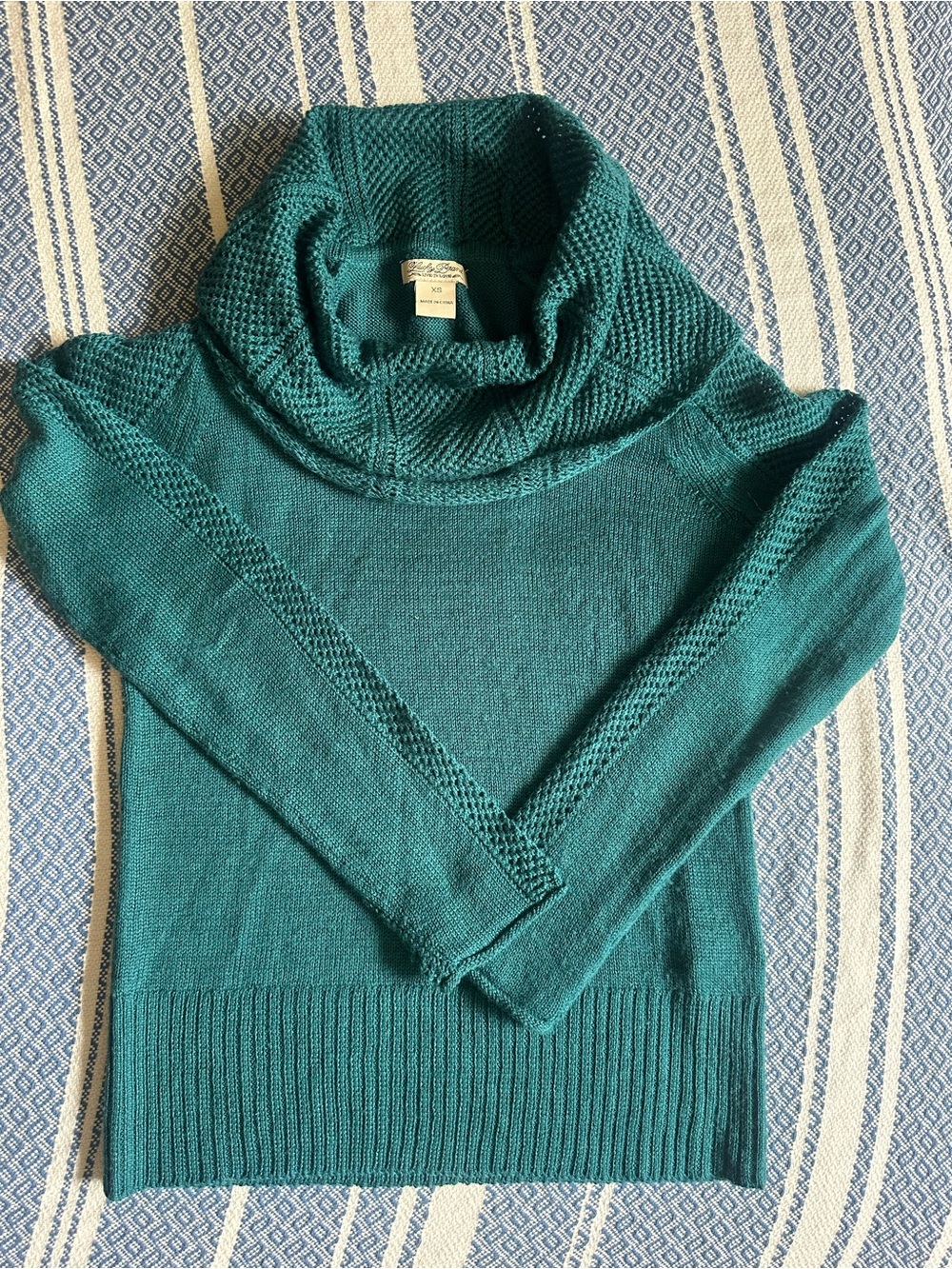 Lucky Brand Teal Cowl Neck Sweater